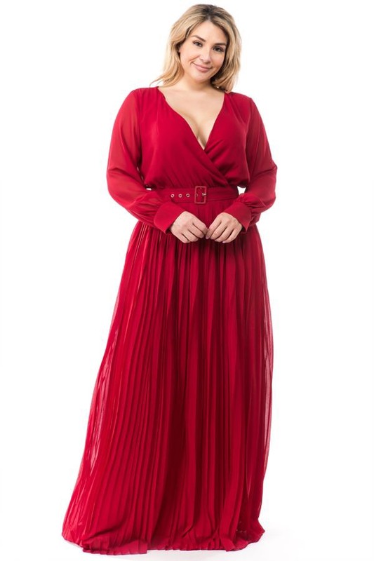Jenny Curvy Red Wine Maxi Dress