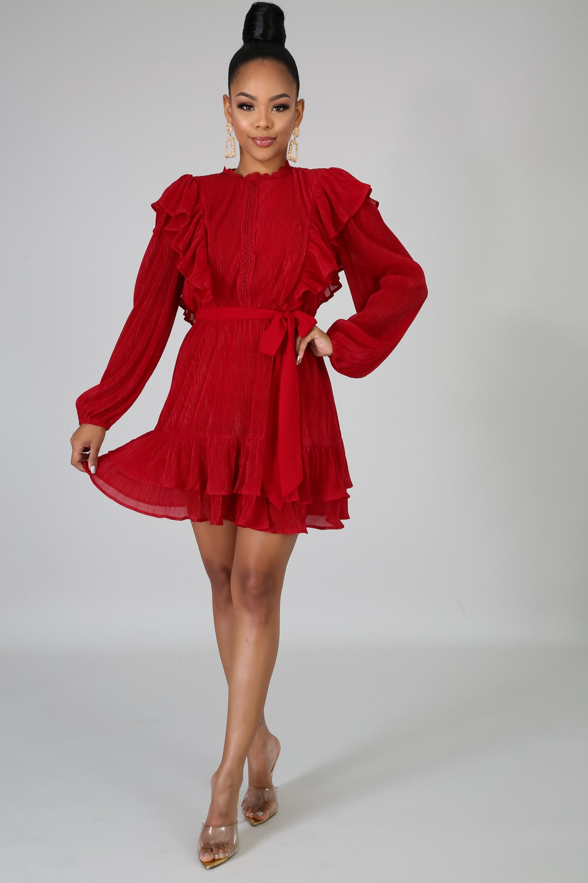 Stepping Out Red Shift Dress