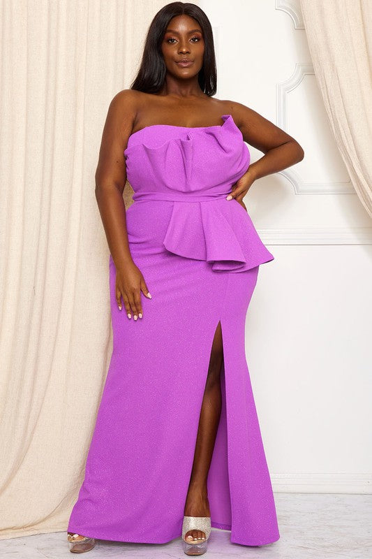 Arianna Orchid Strapless Maxi Dress