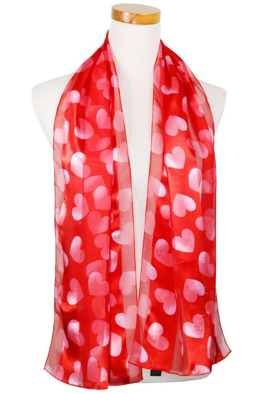 Black and red Valentines Day Scarf