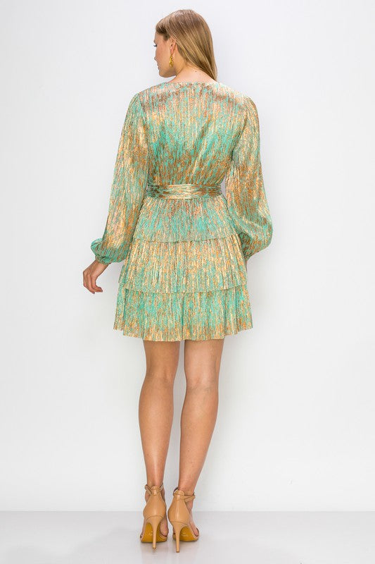 Melissa Teal and Gold Dress