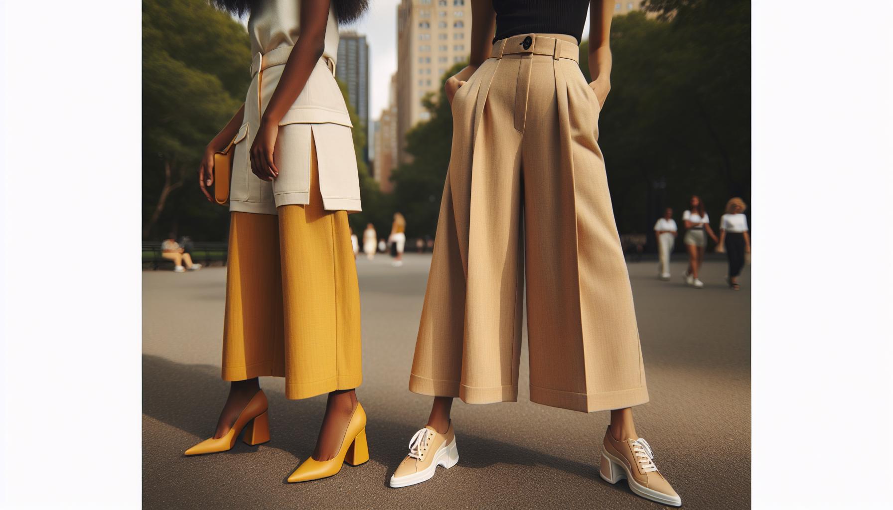 What Footwear Complements Wide Leg Pants?